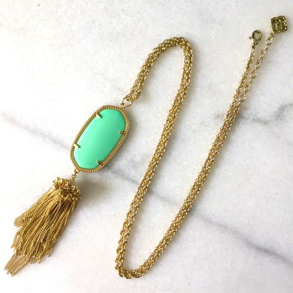 Kendra Scott Rayne Tassel Pendant Necklace Mint